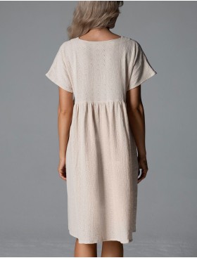 Платье-туника из хлопка Mia-Amore SESILIA 5623 бежевый, Цвет: бежевый, Размеры: 2XL/3XL, изображение 3