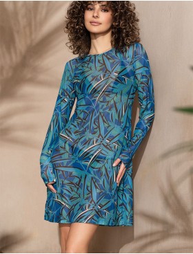 Туника из микросетки Mia-Amore TROPICAL ISLAND 2361, Цвет: синий, Размеры: 2XL, изображение 4