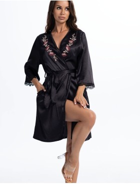 Шелковый халат Mia-Amore VALENSIA 3263 черный, Цвет: черный, Размеры: L/XL, изображение 4