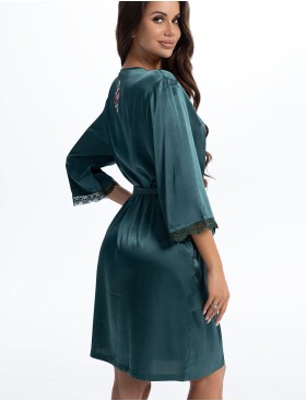Шелковый халат Mia-Amore VALENSIA 3263 малахитовый, Цвет: малахитовый, Размеры: 2XL/3XL, изображение 2