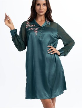 Платье-рубашка Mia-Amore VALENSIA 3267 малахитовый, Цвет: малахитовый, Размеры: 2XL/3XL