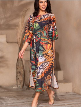 Длинная туника из хлопка Mia-Amore COLIBRI 5683, Цвет: мультицвет, Размеры: L/XL