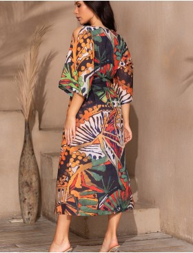 Длинная туника из хлопка Mia-Amore COLIBRI 5683, Цвет: мультицвет, Размеры: L/XL, изображение 2