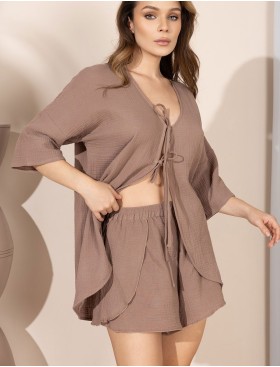 Комплект на завязках Mia-Amore NANCY 6037 шоколадный, Цвет: шоколадный, Размеры: XL