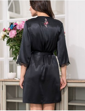 Шелковый халат Mia-Amore VALENSIA 3263 черный, Цвет: черный, Размеры: L/XL, изображение 6