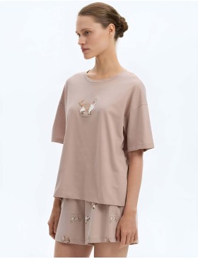 Пижама с шортами Very Neat КОШКИ Е20195 капучино, Цвет: капучино, Размеры: S, изображение 3