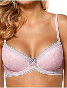 Бюстгальтер пуш-ап Nipplex OLIWIA P-UP, Цвет: розовый/серый, Размеры: 70E