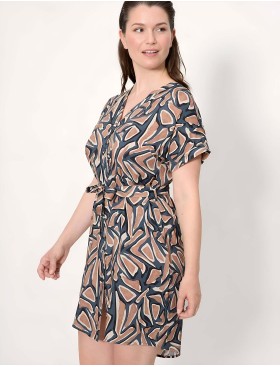 Рубашка-халат из вискозы Ysabel Mora BEACH 86237, Цвет: серый/бежевый, Размеры: XL, изображение 4