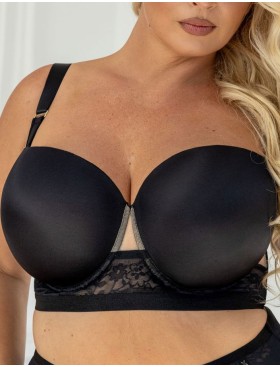Гладкий бюстгальтер балконет Kris Line NOA smooth bra, Цвет: черный, Размеры: 65F