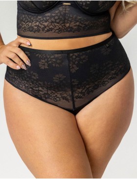 Трусы высокие стринги Kris Line NOA stringi high waist, Цвет: черный, Размеры: 3XL