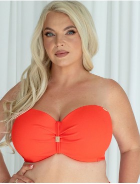 Купальный бюстгальтер балконет Kris Line CORAL balkonette MHM, Цвет: коралл, Размеры: 65G, изображение 3