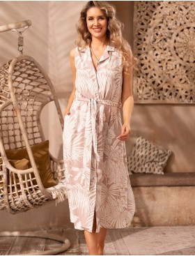 Длинное платье-рубашка Mia-Amore TELMA 5784, Цвет: латте, Размеры: L