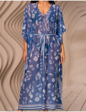 Свободная пляжная туника Mia-Amore UNDINA 2404, Цвет: синий, Размеры: 4XL/5XL, изображение 4