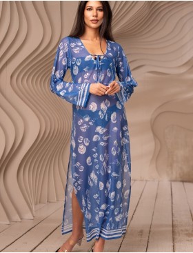 Длинная туника для пляжа Mia-Amore UNDINA 2408, Цвет: синий, Размеры: 3XL