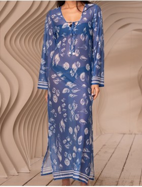 Длинная туника для пляжа Mia-Amore UNDINA 2408, Цвет: синий, Размеры: 3XL, изображение 4