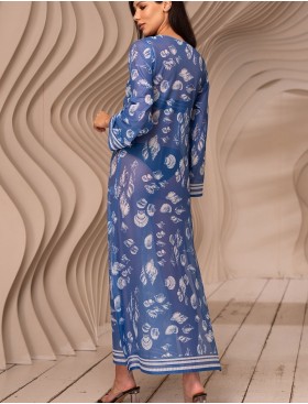 Длинная туника для пляжа Mia-Amore UNDINA 2408, Цвет: синий, Размеры: 3XL, изображение 2
