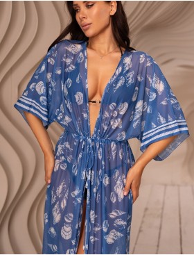 Длинная распашная туника Mia-Amore UNDINA 2409, Цвет: синий, Размеры: 4XL/5XL