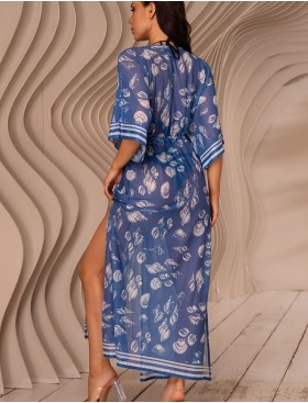 Длинная распашная туника Mia-Amore UNDINA 2409, Цвет: синий, Размеры: 4XL/5XL, изображение 3