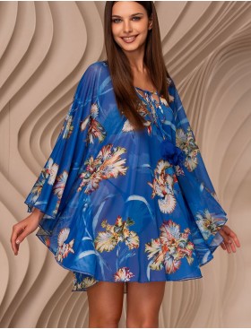 Туника пляжная свободная Mia-Amore ANTIGUA 2174, Цвет: синий, Размеры: L/XL, изображение 3