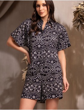 Комплект из принтованного хлопка Mia-Amore MACARENA 5692, Цвет: темно-синий, Размеры: L