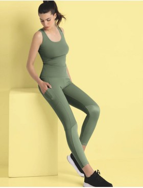 Леггинсы с карманами Sielei AKTY AT04 verde militare, Цвет: verde militare (хаки), Размеры: S, изображение 3