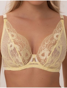 Кружевной бюстгальтер бралетт Subtille YASMIN YELLOW soft bralette, Цвет: желтый, Размеры: 75E