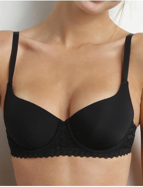 Бюстгальтер пуш-ап Dim DAILY DENTELLE 0E3Z чёрный, Цвет: чёрный, Размеры: 75B