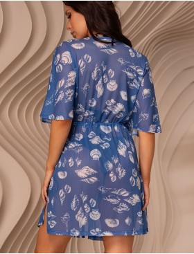 Короткая распашная туника Mia-Amore UNDINA 2405, Цвет: синий, Размеры: 2XL/3XL, изображение 2