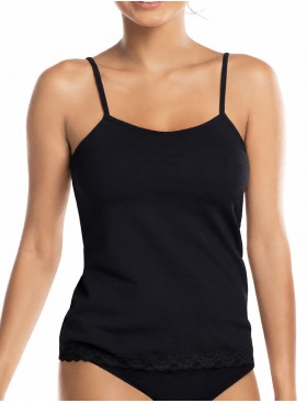 Хлопковая майка-топ Sielei NATURAL COTTON 1432 nero, Цвет: nero (черный), Размеры: XS