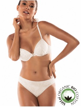 Хлопковый бюстгальтер пуш-ап Sielei NATURAL COTTON 1444 ecru melange, Цвет: ecru melange (светло-бежевый), Размеры: 75B, изображение 2