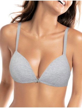 Хлопковый бескостный бюстгальтер Sielei NATURAL COTTON 1458 grigio melange, Цвет: grigio melange (серый), Размеры: 75B