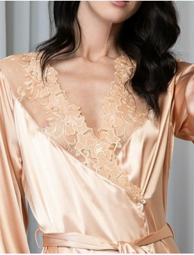 Длинный запашной халат Mia-Amore ANABELLA 4829 бежевый, Цвет: бежевый, Размеры: 2XL/3XL, изображение 4