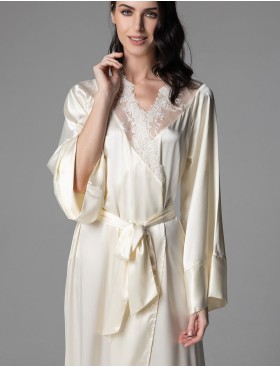 Длинный запашной халат Mia-Amore ANABELLA 4829 сливочный, Цвет: сливочный, Размеры: 2XL/3XL, изображение 3