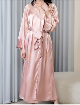 Длинный запашной халат Mia-Amore ANABELLA 4829 пудра, Цвет: пудра, Размеры: 2XL/3XL, изображение 3