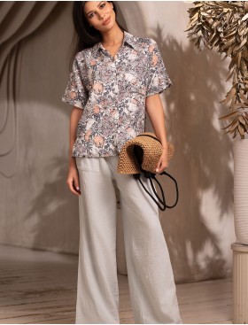 Комплект из рубашки и широких брюк Mia-Amore DAISY 5825, Цвет: мультицвет, Размеры: 2XL