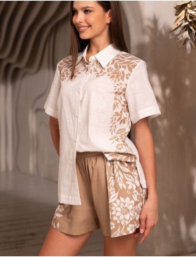 Комплект рубашка с шортами Mia-Amore DORA 5815, Цвет: бежевый, Размеры: 2XL, изображение 4
