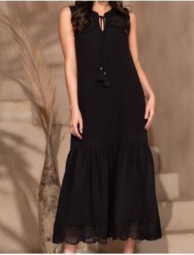 Длинный сарафан из муслина Mia-Amore LARNACA 5754 черный, Цвет: черный, Размеры: 3XL, изображение 4