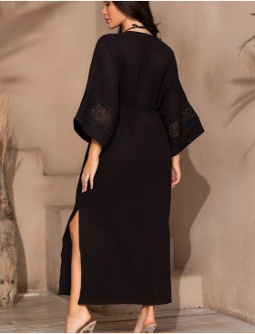 Длинный пляжный халат Mia-Amore LARNACA 5759 черный, Цвет: черный, Размеры: L/XL, изображение 2