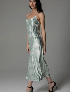 Длинная шелковая сорочка Mia-Amore TIFFANY 4918, Цвет: мятный, Размеры: 2XL