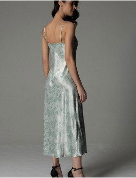 Длинная шелковая сорочка Mia-Amore TIFFANY 4918, Цвет: мятный, Размеры: 2XL, изображение 2