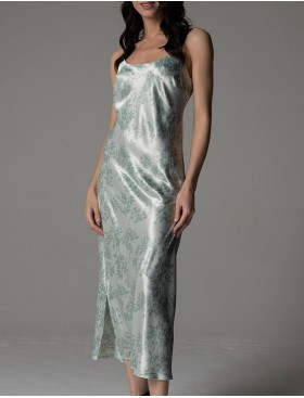 Длинная шелковая сорочка Mia-Amore TIFFANY 4918, Цвет: мятный, Размеры: 2XL, изображение 4
