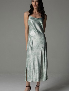 Длинная шелковая сорочка Mia-Amore TIFFANY 4918, Цвет: мятный, Размеры: 2XL, изображение 3