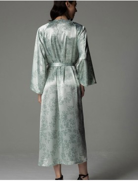 Шелковый длинный халат Mia-Amore TIFFANY 4919, Цвет: мятный, Размеры: 2XL/3XL, изображение 2
