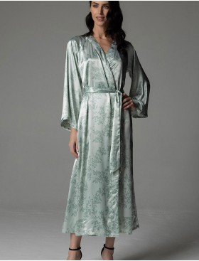 Шелковый длинный халат Mia-Amore TIFFANY 4919, Цвет: мятный, Размеры: 2XL/3XL, изображение 4