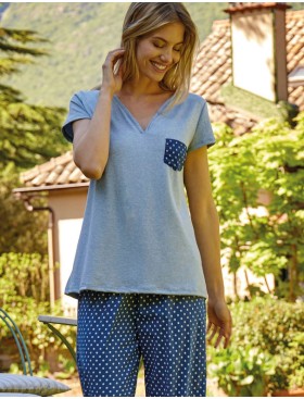 Пижама в горошек Janira BLEU SPOTS 1060293 blue, Цвет: blue (синий), Размеры: L, изображение 3