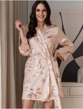 Короткий запашной халат Mia-Amore GARDENIA 9023, Цвет: мультицвет, Размеры: 2XL/3XL
