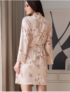 Короткий запашной халат Mia-Amore GARDENIA 9023, Цвет: мультицвет, Размеры: 2XL/3XL, изображение 2