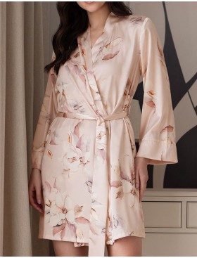 Короткий запашной халат Mia-Amore GARDENIA 9023, Цвет: мультицвет, Размеры: 2XL/3XL, изображение 4