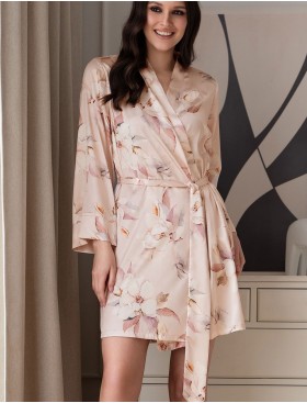 Короткий запашной халат Mia-Amore GARDENIA 9023, Цвет: мультицвет, Размеры: 2XL/3XL, изображение 3