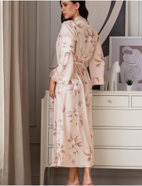 Длинный шелковый халат Mia-Amore GARDENIA 9029, Цвет: мультицвет, Размеры: L/XL, изображение 2